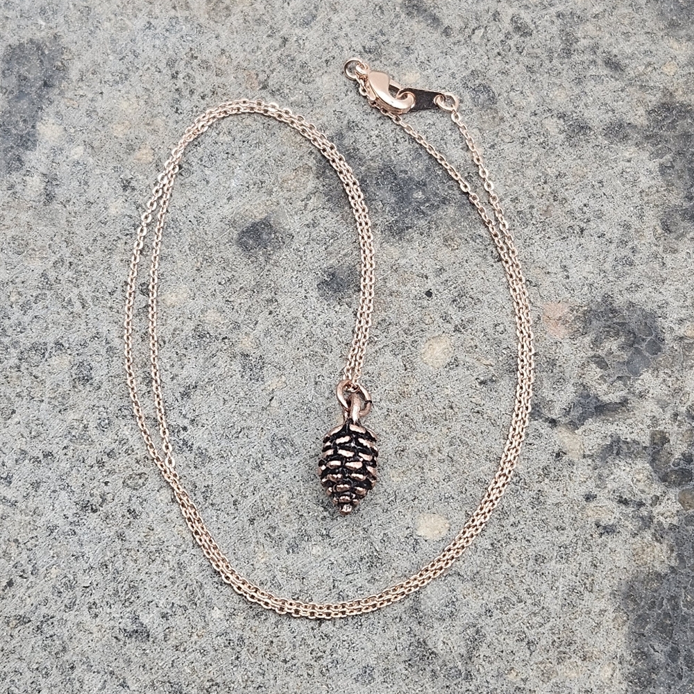 Rose Gold Pinecone Necklace
